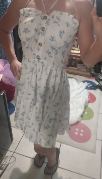 NWT CRB Strapless Floral Halter Skater Dress - Picture 4 of 11